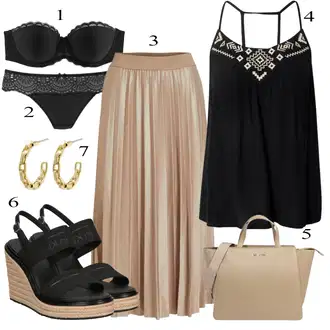 Outfit s Černá/Růžová Pánské boty ve velikosti 11/Podprsenka Balconette/Podprsenka Bez Kostic/Podprsenka s kosticemi/Vyztužený podprsenek/Zmenšující Podprsenek/Push-Up Podprsenka Lascana "Letní volnočasový outfit"