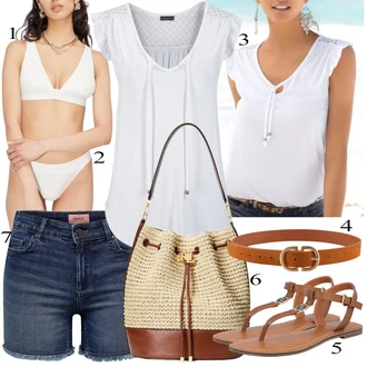 outfit mit Temno modra/Svetlo modra/Modra Kratke hlače velike velikosti/Majica Only "poletna obleka"