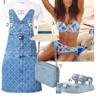 Outfity pro zábavu Tropický s Světle modrá/Modrá Bikiny - Spodní Díl/Bikinys S Šortkami/Balconette-bikini/Zavinovací bikini/Plavka/Provázkové bikini/Bikiny hotpant/Spodní díl bikin Lascana, Světle modrá/Modrá/Tmavě modrá Podprsenka push-up bez ramínek/Podprsenka Balconette/Bandeau Podprsenka/Podprsenka s výstřihem push-up Lascana "Letní vzhled pro módní ženy"