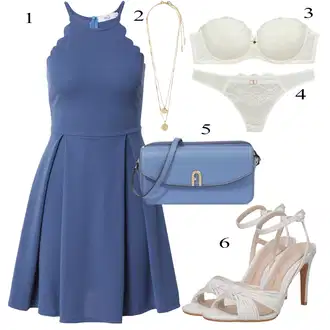 Kratka/mini Outfit sa Plava Haljina/Dodatak Wal g. "Ljetni outfiti"