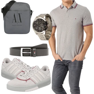 Outfit mit Grau/Dunkelblau/Dunkelgrau/Hellgrau Thermojeans/Slim Fit Jeans/Winterjacke/Leder Schuhe/Tapered-Jeans/Herren Lederjacke/Regular-Fit Jeans/Lederjacke/Sportschuhe/Straight Leg Jean/Damen 7/8-Länge Jeans/Low Rise Jean/Biker Jeans Tom Tailor Denim "Alltags Outfit"