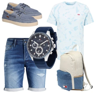 Knielang Outfit mit Blau Unkategorisiert Jack & Jones "Alltagsoutfit"