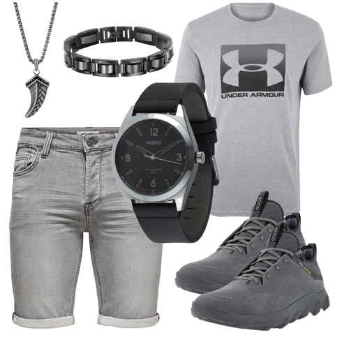 Grau/Hellgrau/Dunkelgrau/Silber Hemd Bermuda/Jeans Short/Kurze Hose/Musselin Shorts Only & Sons kombinieren