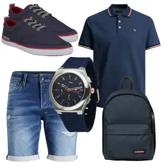 Knielang Outfit mit Blau Unkategorisiert Jack & Jones "Alltagsoutfit"
