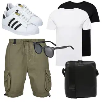 Sommer Outfits Hochzeit mit Weiß/Schwarz Leder Sneaker/Sneaker Low/Schmaler Sneaker/Sommer Sneaker/Vintage Sneaker Adidas Originals "Alltagsoutfit"Look: Wasen, Hochzeit, Konzert, Schule