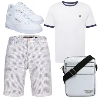 Outfit mit Weiß/Creme gesundheitsschuh/Leder Sneaker/Sneaker Low/Skateschuh/Schmaler Sneaker Reebok "Alltagsoutfit"