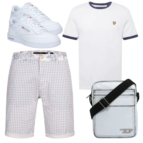 Weiß/Creme/Dunkelblau Kurzarm T-Shirt/Sport-T-Shirt/Ausgefallenes T-shirt/Shirt/Casual T-Shirt/Mesh Shirt/Funktions T-Shirt/Laufschuhe für Männer Lyle & Scott kombinieren