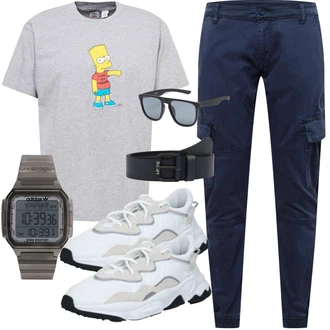 Coole Outfit mit Creme/Weiß Chunky Sneaker/Sneaker Low/Teddy Sneaker/Sommer Sneaker Adidas Originals "Alltagsoutfit"Look: Color Blocking, Empire, Sportlich, Outdoor, Steampunk, Trendige, Unisex, Streetwear, Premium, Coole, Esthetische