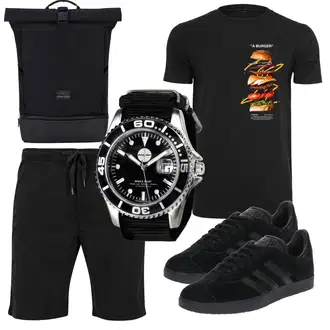 Sommer Outfits Midi mit Schwarz Schmaler Sneaker/Sneaker Low/Vintage Sneaker/Skateschuh Adidas Originals "Alltagsoutfit"