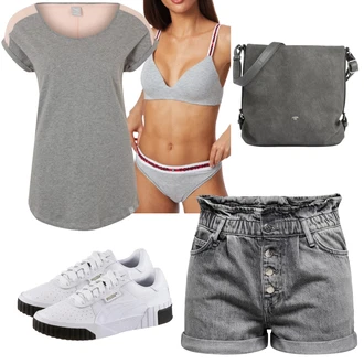 Outfit s Šedá/Růžová Bralette/Měkká podprsenka/Tričková Podprsenka/Sportovní podprsenka/Trojúhelníkový Podprsenek/Vyztužený podprsenek Tommy Hilfiger Underwear "Denní Outfit"