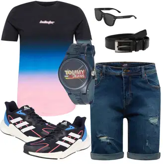 Sommer Outfits Midi mit Dunkelblau/Blau Bermuda/Jeans Short/Kurze Hose/Unkategorisiert denim project "Auffälliger Sommer Look"