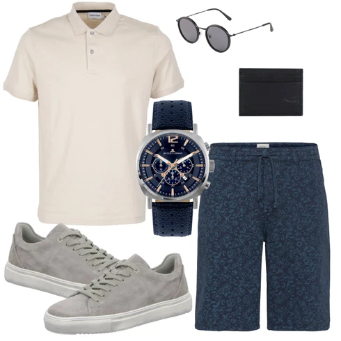 Schwarz Portemonnaie Camel Active kombinieren mit Grau T-Shirt Poloshirt/Jeans Calvin Klein