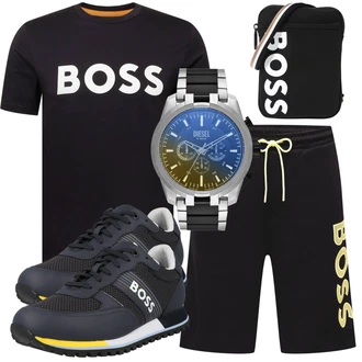 Sport Outfits mit Schwarz Große Größe BOSS ORANGE "Bequemes Outfit für den Sport"