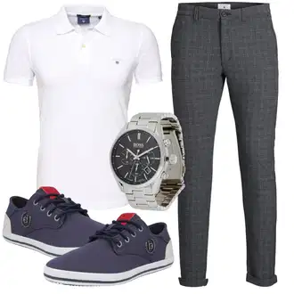 Business Outfits Große Größen mit Creme/Weiß Shirt & Top Große Größe/Poloshirt/T-Shirt & Top GANT "Buro Outfit"