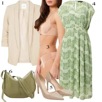 Outfit sa Bež Body s žicom/Komplet gaćica za grudnjak/Prozirna gaćica/Kožne jakne za muškarce/Tijelo bez žica/Komplet Gaćica sa Žičanim Grudnjakom/Korektivne gaćice lingadore "Biznis outfiti"