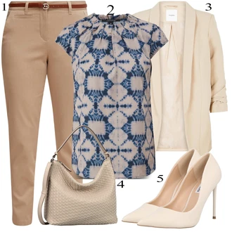Outfit sa Pink/Bež/Plava Obuća Steve Madden "Biznis outfiti"