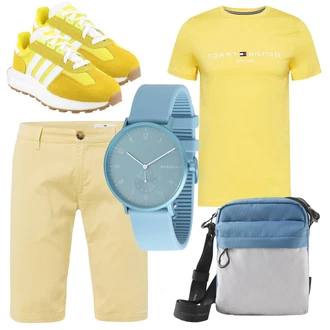 Logoprint Outfit mit Grün Sneaker Low Adidas Originals "Cool für die Freizeit"