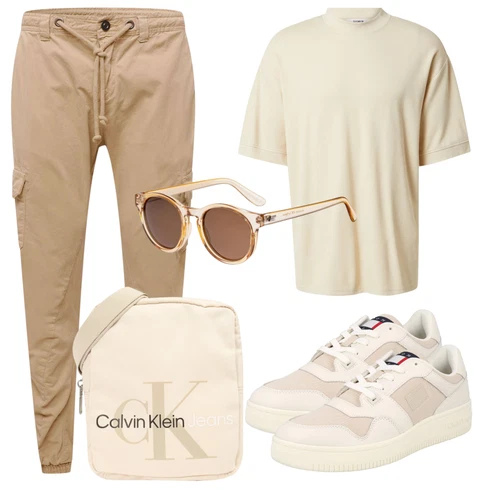 Rosa/Beige/Blau/Weiß Tasche Calvin Klein Jeans kombinieren