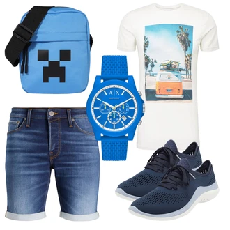 Outfit mit Schwarz Sneaker Crocs "Cool für die Freizeit"