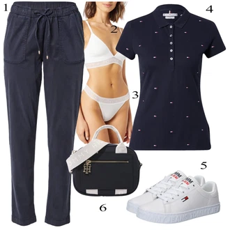 Outfit s Vícebarevný/Černá Polo Tričko Tommy Hilfiger "Outfit na léto"