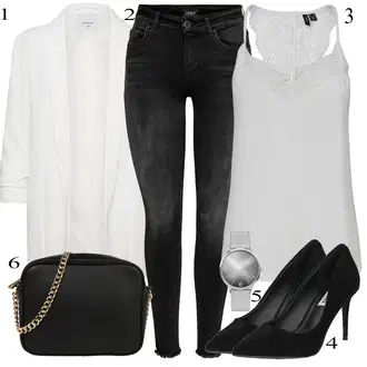 outfit mit Krem/Bela Majica za špagete/party Majica/Majica brez rokavov/Čipkasti top VERO MODA "priložnostna oblačila"