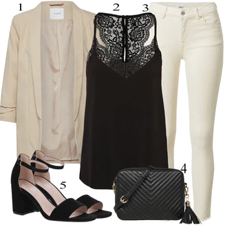 outfit mit Bež/Bela/Khaki Usnjena Jakna/Motoristične Kavbojke/Kavbojke z Razporkom/Kavbojka z Nizkim Pasom/Kavbojka z Nizkim Pasom/Push up Kavbojke/Ozke Kavbojke/Usnjene Čevlje/Termodžinsi Only "poletna obleka"