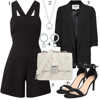 Outfit s Černá Krátký Overall/Letní overall/Hrací souprava Edited "Letní Outfit"