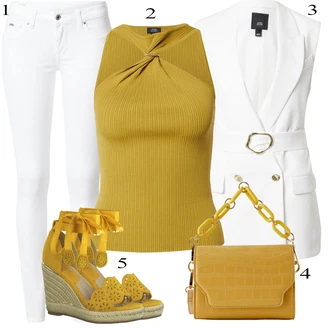 outfit mit Rumena Čevlj Sandali Tamaris "Poletna oblačila"