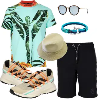 Outfit mit Grau Schmuck "Florales Alltagsoutfit"