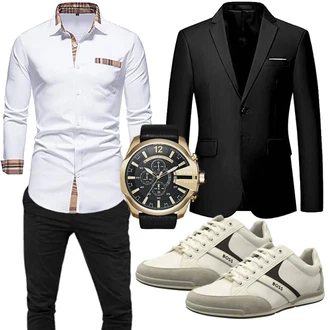 Business Outfits Große Größen mit Grau/Fliederfarben CHENGZI "Freizeit Outfit"