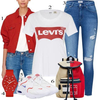 outfit mit Siva/Bela Superga Nike Sportswear "popolna oblačila"