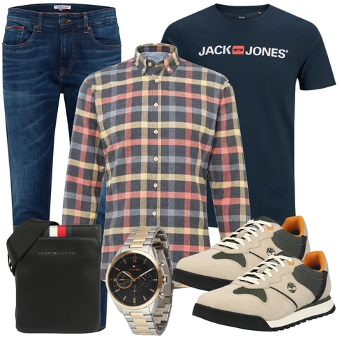 Herbst Hellblau/Rot/Mischfarben Bluse Große Größe/Kariertes Hemd/Flanellhemd/Buntes Hemd Kronstadt kombinieren