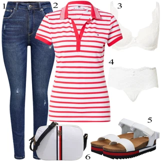 Outfit s Růžová Polo Tričko Tommy Hilfiger "Outfit na léto"