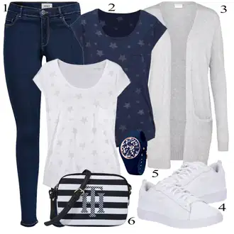 Hodanje Outfit sa Plava/Tamnoplava Otmjena majica/pletena košulja/Majica s printom/Majica kratkih rukava/Funkcionalna majica/Skraćena Majica/Majica za plažu/Majica za plažu/Kratke hlače za plažu/Pulover za plažu/Top za plažu/Print majica/Polo Majica/Nekategorizirano BEACH TIME "Ljetni outfiti"Look: Raditi, Trčanje, Hodanje, Bejzbol