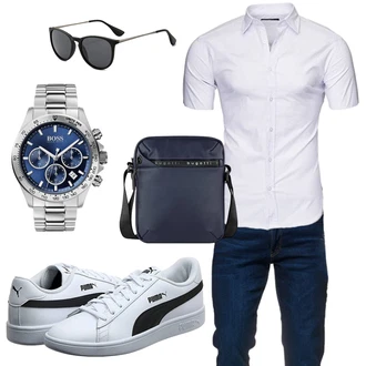 Outfit mit Grau Sneaker/Schuh Puma "Freizeit Outfit"