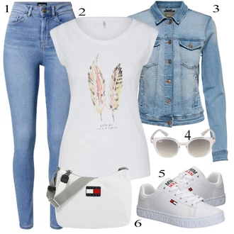 Outfit sa Siva Obuća Tenisica Tommy Jeans "Ljetni outfiti"