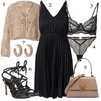 Outfit s Černá/Růžová/Béžová/Fialová Trojúhelníkový Podprsenek/Bralette/Krajková podprsenka/Podprsenka Balconette/Podprsenka s kosticemi HUNKEMÖLLER, Růžová/Černá/Bílá/Khaki/Béžová Brazilské Kalhotky/Průhledná kalhotka/Spodní kalhotky/Tanga/Klasické kalhotky/Průsvitná kalhotka/Tanga HUNKEMÖLLER "Perfektní na léto"