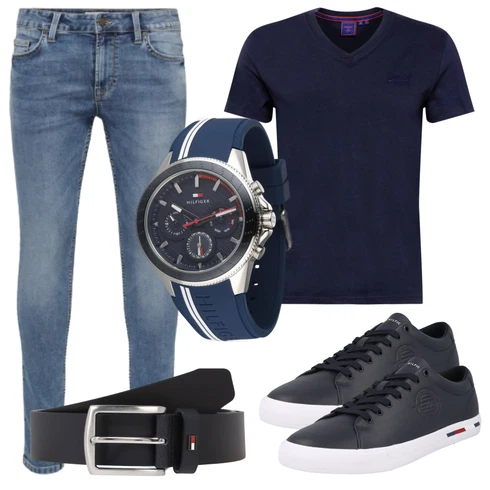 Dunkelblau Bluse Große Größe/Shirt & Top Große Größe Superdry kombinieren