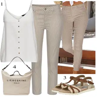 Zapínání na knoflíky Outfit s Šedá/Bílá/Krémová/Hnědá/Khaki Tričko & Top Košilový top/Krátký top/Halenka Bez Rukávů/Top Se Špagetovými Ramínky Only "Módní letní vzhled"