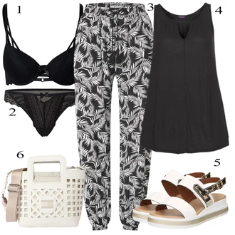 Outfit s ?erná Top & ko?ilka/Tílko Buffalo "Outfit na léto"