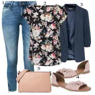 Outfit sa Ljubičasta/Smeđa/Pink/Bež platnena cipela/Ljetna Cipela/Sandale/Sling balerinka/Meka Cipela/balerinka na špic/balerinka tenisica/Ravna cipela za vjenčanje/Ravna cipela About You "Ljetni outfiti"
