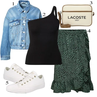 outfit mit Bela/Krem/Khaki Platnena superga/Usnjene superge/Superge Nizka/Ozka superga Converse "Poletna oblačila"