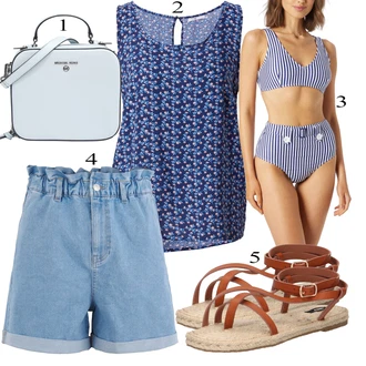 Outfit s Šedá Batoh/Dlouhá tylová sukně/Dlouhý Zimní Kabát/Zvonová Kalhoty/Dlouhé Kardigany/Doplňek/Taška Přes Rameno MICHAEL Michael Kors "Outfit na léto"