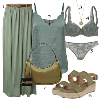 outfit mit Zelena/Svetlo modra/Turkizna/Svetlo zelena Tunika/Bluza velika velikost/Obleka velike velikosti Only "poletna obleka"