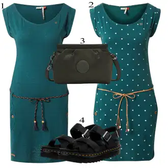 Outfity pro léto s Tyrkysový Košilové šaty Ragwear "Letní volnočasový outfit"