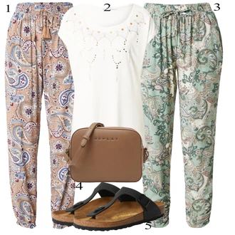 Gizeh Outfit sa Crna/Bež Sandala s vratilom/Ljetna Cipela/Sandala Udobna/Sandala s T Remenom/Dianette Sandala Birkenstock "Ljetni outfiti"