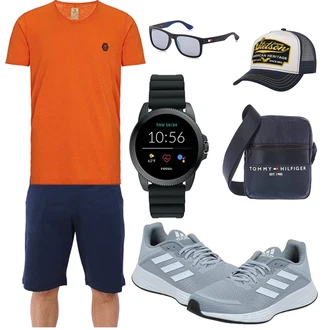 Duramo Outfit mit Grau Adidas "Outfit in sommerlichen Farben"