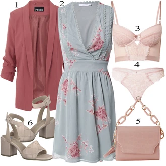 Outfit s Šedá/Světle zelená/Světle modrá/Modrá Ležérní Šaty/Šaty na Konfirmaci/Plesové Šaty/Šaty S Potiskem/Společenské šaty pro hosta/Skater šaty/Šaty Bez Rukávů/Letní Šaty/Zavinovací Šaty About You "Letní vzhled pro módní ženy"