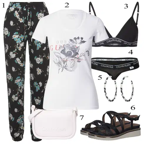 Kombinace Červená/Zelená Látková Kalhoty/Domácí Kalhoty/Mušelínové kalhoty/Kalhoty s Potiskem/Pyžamová Kalhoty/Navlékací Kalhoty Lascana