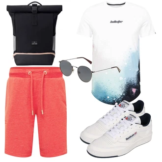 Outfit mit Creme/Weiß Leder Sneaker/Sneaker Low/Skateschuh/Schmaler Sneaker/Sommer Sneaker/Vintage Sneaker Reebok "Cool für die Freizeit"
